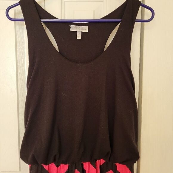 Allison Brittney sleeveless racer back chevron pink/black maxi dress - Picture 2 of 8